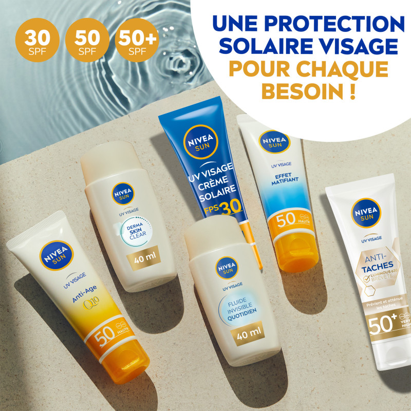 Pack de  2 - Nivea Sun - Fluide UV Visage Invisible Daily Fluid FPS 50+