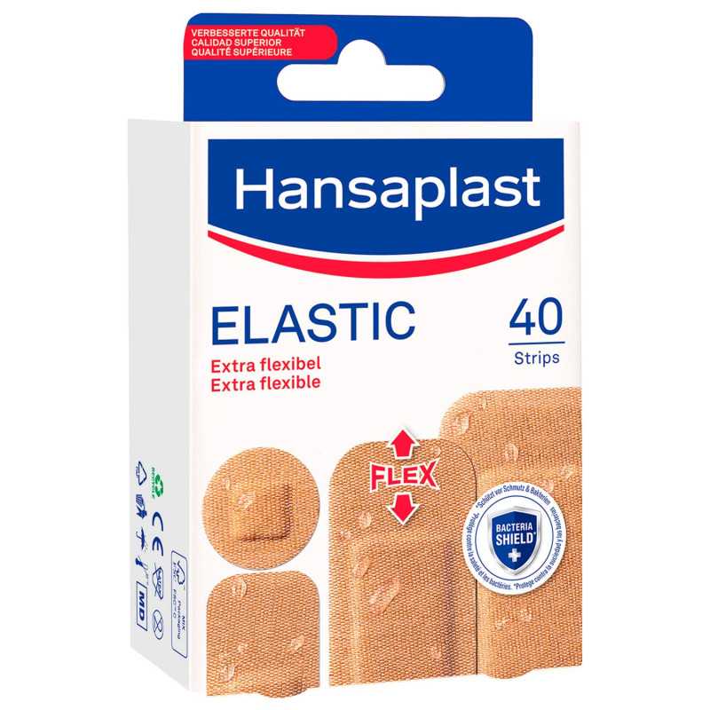 Pack de  2 - Hansaplast - Pansements Elastic x40 - 4 Tailles