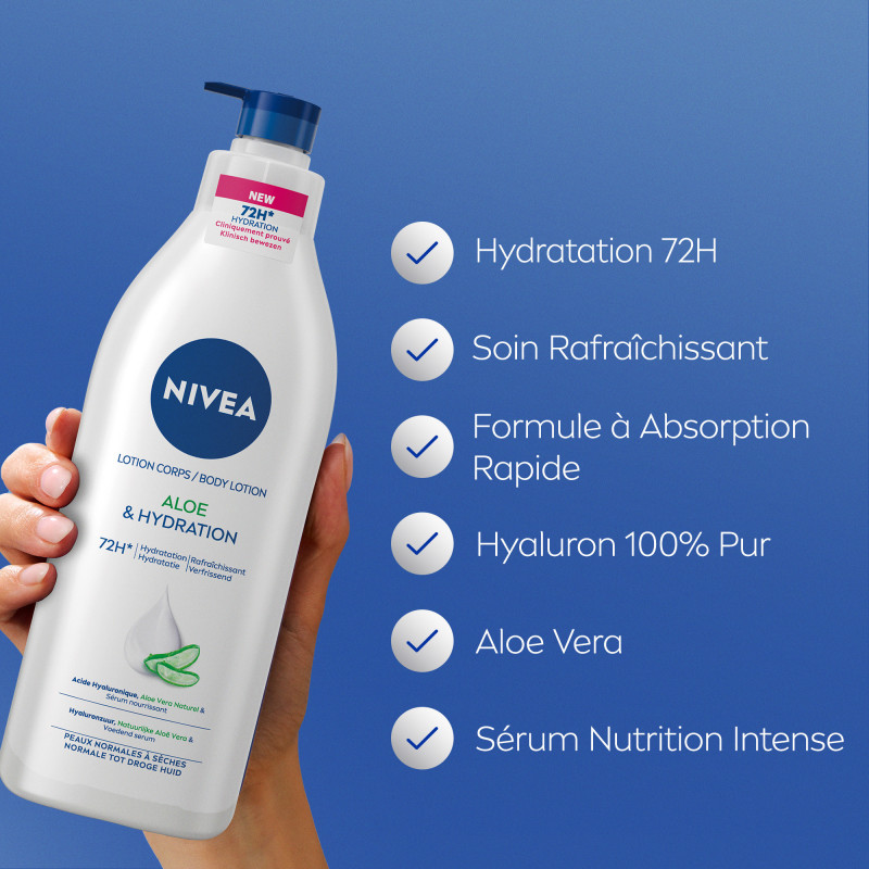 Pack de  2 - Nivea - Lait Aloe & Hydratation Peaux Normales à Sèches 400ml