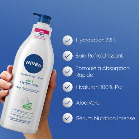 Pack de  2 - Nivea - Lait Aloe & Hydratation Peaux Normales à Sèches 400ml