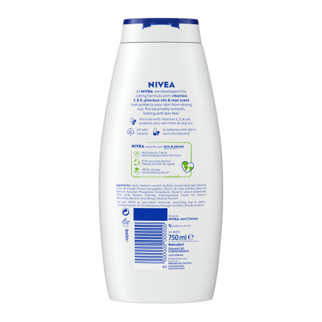 Pack de  3 - Nivea - Douche Soft Care Shower Rose & Almond Oil - 750 ml