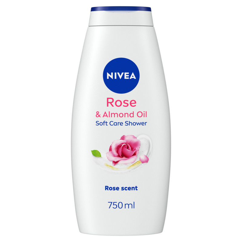 Pack de  3 - Nivea - Douche Soft Care Shower Rose & Almond Oil - 750 ml
