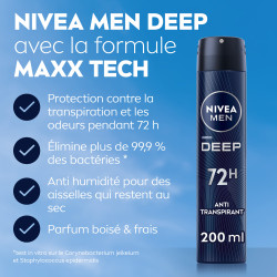 Pack de  3 - Nivea Men - Atomiseur Masculin Deep 200ml 2