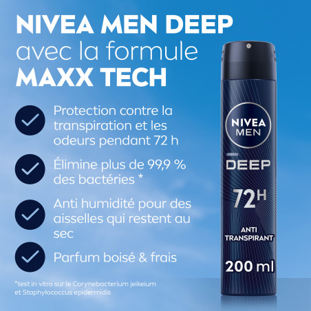 Pack de  3 - Nivea Men - Atomiseur Masculin Deep 200ml