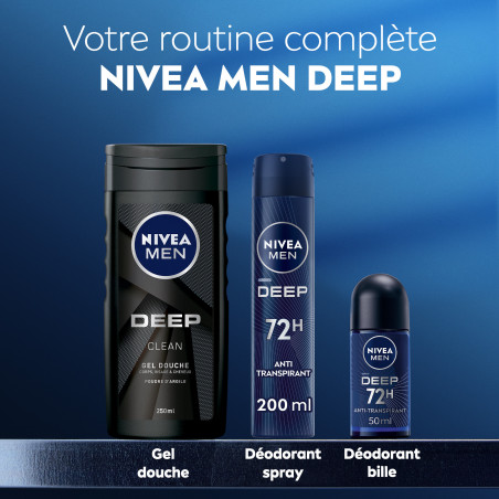 Pack de  3 - Nivea Men - Atomiseur Masculin Deep 200ml