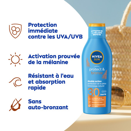 Pack de  2 - Nivea Sun - Lait Protect & Bronze FPS 30 200ml