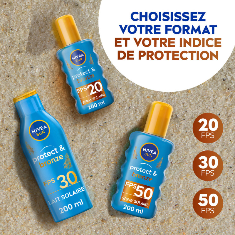Pack de  2 - Nivea Sun - Lait Protect & Bronze FPS 50 200ml