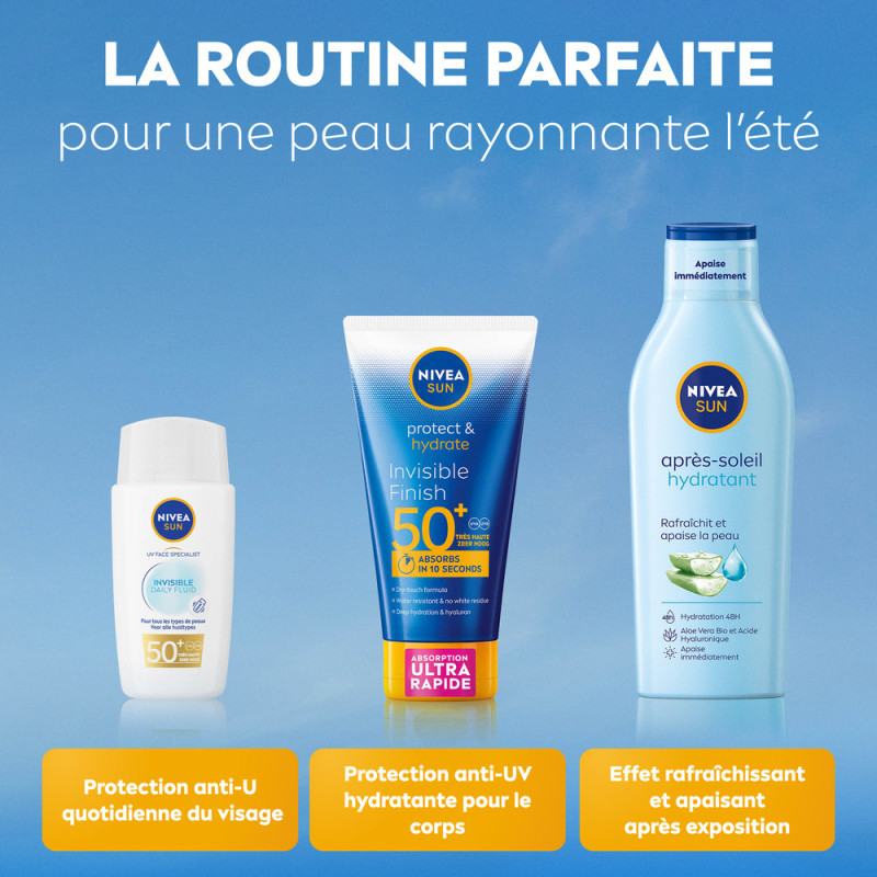 Pack de  2 - Nivea Sun - Tube Protect & Hydrate Invisible Finish FPS 50+ 150ml (**)