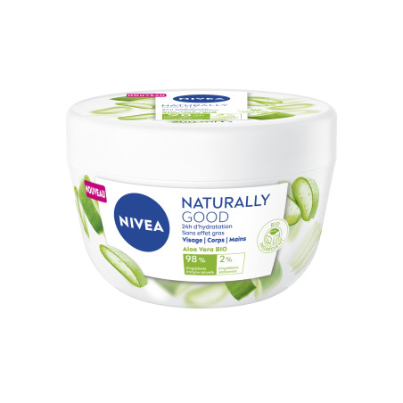 Pack de  3 - Nivea - NATURALLY GOOD Crème Multi-usages Aloe Vera BIO pot 200ml