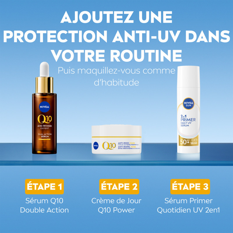 Pack de  2 - Nivea Sun - Primer UV Visage Daily 2-en-1 FPS 50+ 30ml (**)