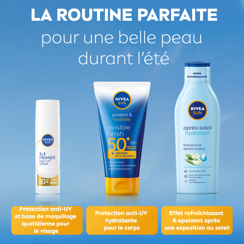 Pack de  2 - Nivea Sun - Primer UV Visage Daily 2-en-1 FPS 50+ 30ml (**)
