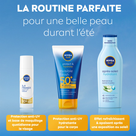 Pack de  2 - Nivea Sun - Primer UV Visage Daily 2-en-1 FPS 50+ 30ml (**)