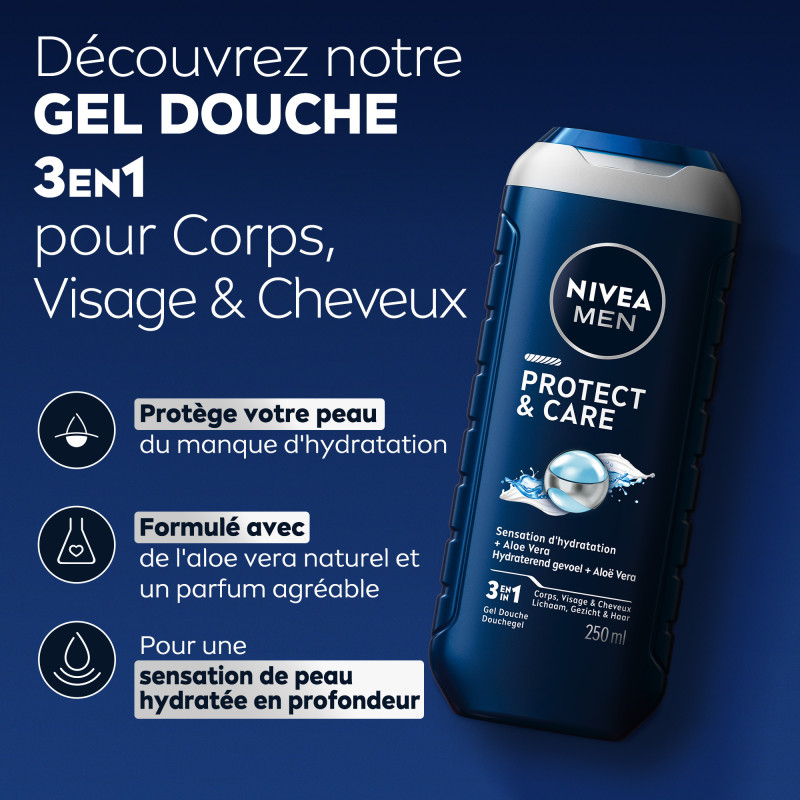 Pack de  3 - Nivea Men - Douche Protect & Care 250ml