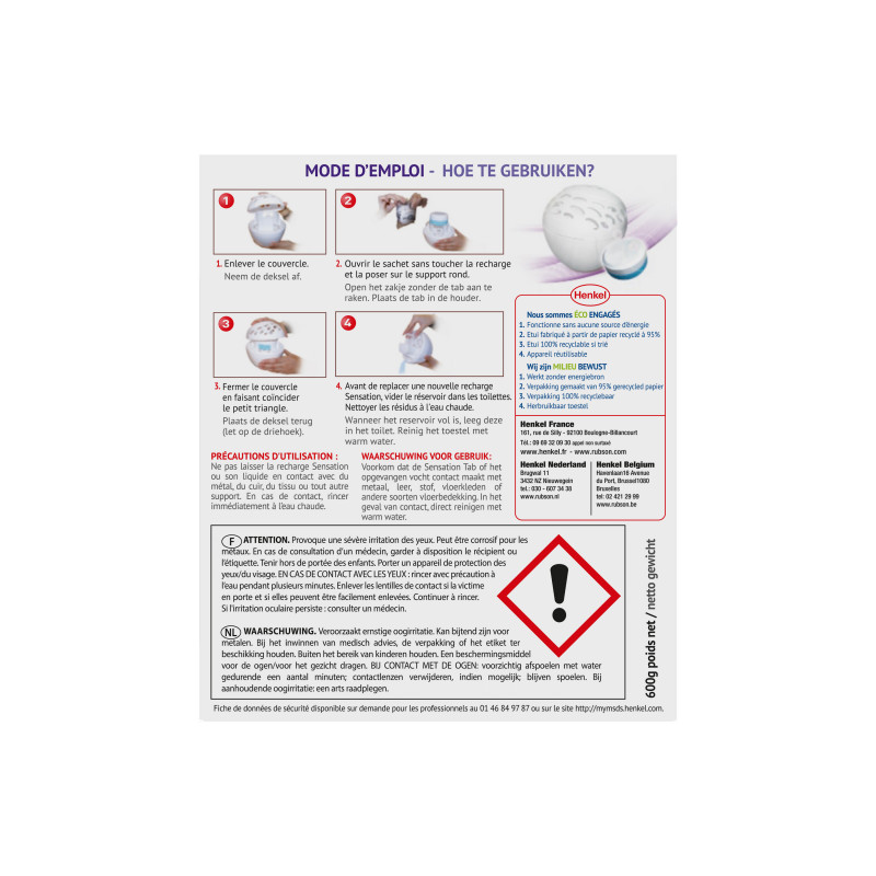 Rubson - Recharge Sensation 3En1 Aroma Relax Lavande Lot De 2 Recharges