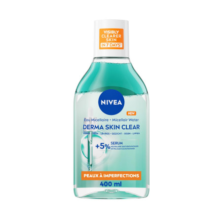 NIVEA - Eau Micellaire Démaquillant Peaux à Imperfections Derma Le flacon de 400ml