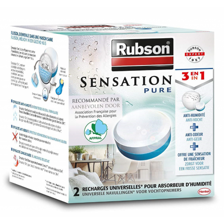 Rubson - Recharge Sensation 3En1 Neutre Pure Lot De 2 Recharges