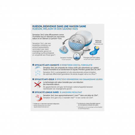 Rubson - Recharge Sensation 3En1 Neutre Pure Lot De 2 Recharges