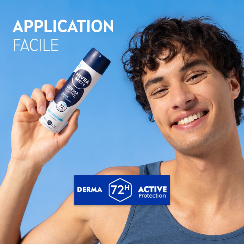Pack de 2 - NIVEA MEN - Déodorant Spray Homme Anti-transpirant 72H Defend Derma Control Le spray de 200ml