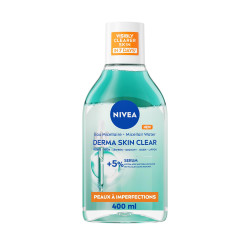 Pack de 2 - NIVEA - Eau Micellaire Démaquillant Peaux à Imperfections Derma Le flacon de 400ml