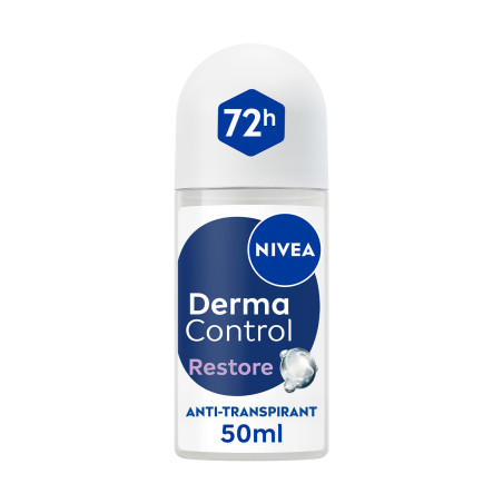 Pack de 2 - NIVEA - Déodorant Bille Anti-transpirant 72H Derma Control Restore  Le roll-on de 50ml Pack de 2 - NIVEA - Déodorant Bille Anti-transpirant 72H Derma Control Restore  Le roll-on de 50ml