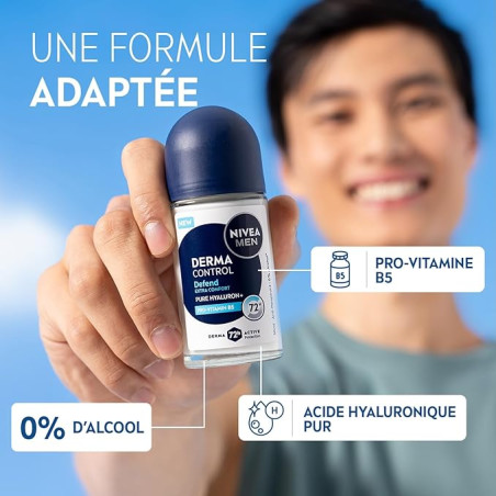 Pack de 2 - NIVEA MEN - Déodorant Bille Anti-transpirant 72H Derma Control Defend Le roll-on de 50ml Pack de 2 - NIVEA MEN - Déodorant Bille Anti-transpirant 72H Derma Control Defend Le roll-on de 50ml