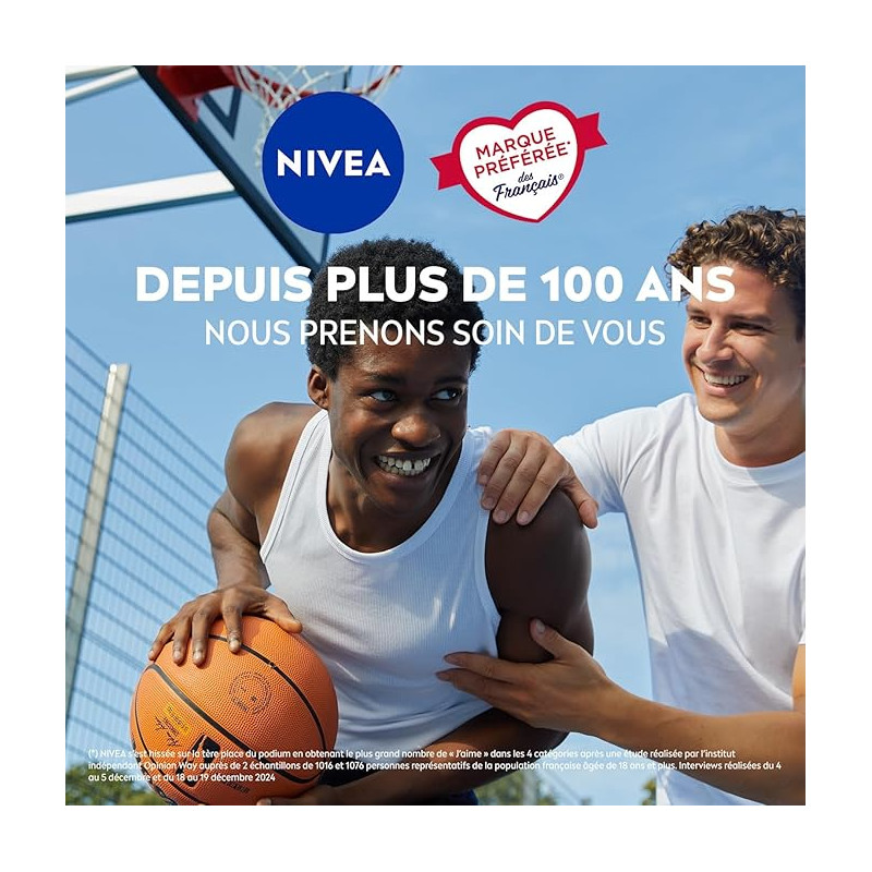 Pack de 2 - NIVEA MEN - Déodorant Bille Anti-transpirant 72H Derma Control Defend Le roll-on de 50ml