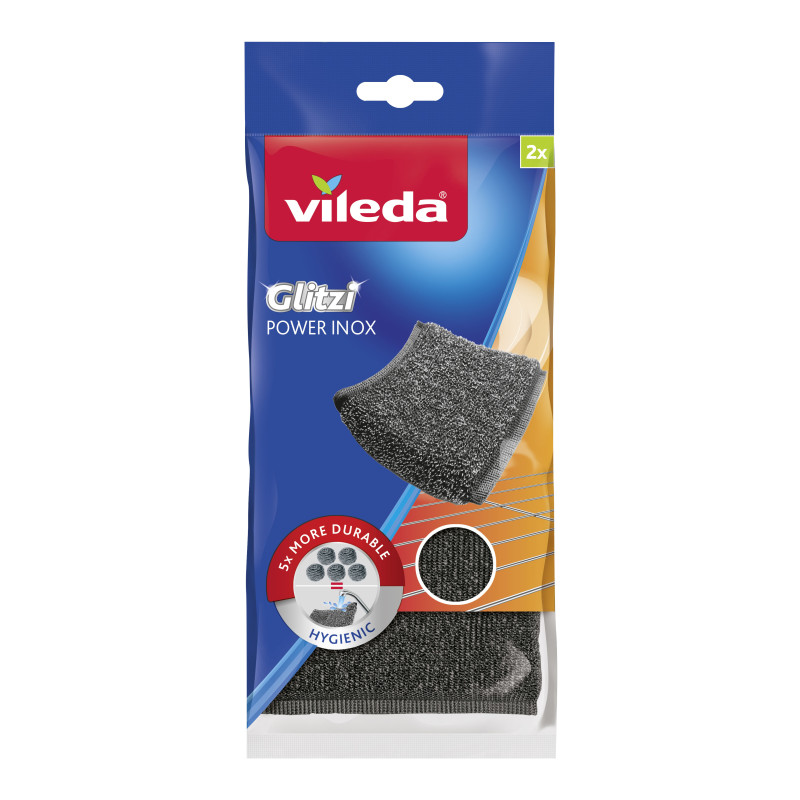 Vileda - Récureurs Glitzi power Inox 2pcs