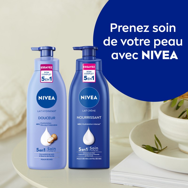 Lot de 3 - Lait Corps Nourrissant Peaux très sèches Huile d'Amande NIVEA le flacon de 400ml