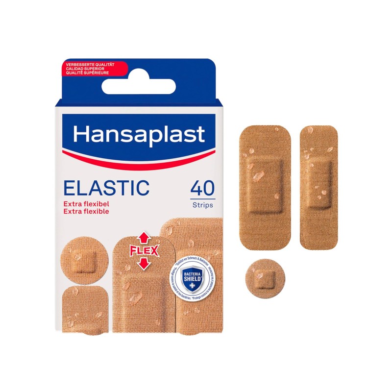 Pansements Elastic Prédécoupés Extra-Flexibles HANSAPLAST 40 pansements