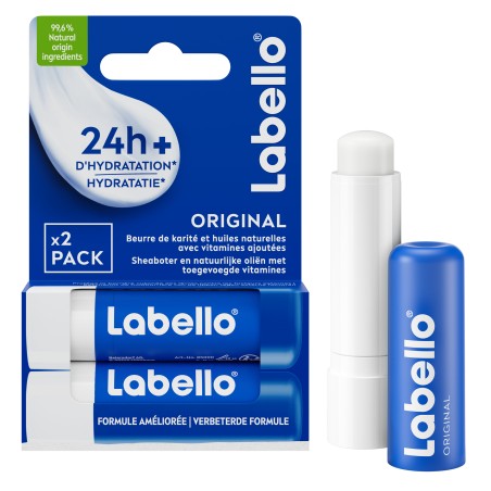Baume soin des lèvres stick hydratant Original x2 LABELLO 2×4