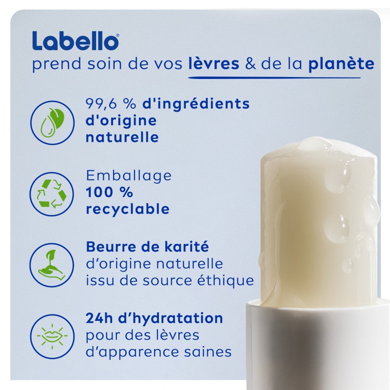 Baume soin des lèvres stick hydratant Original x2 LABELLO 2×4,8g