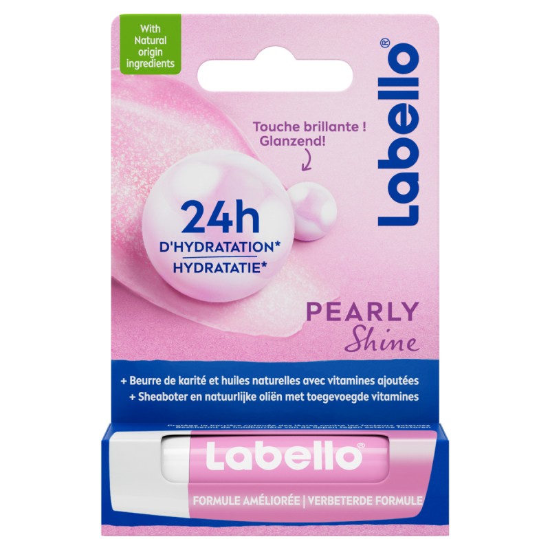 Baume soin des lèvres stick rose perlée brillant LABELLO 4