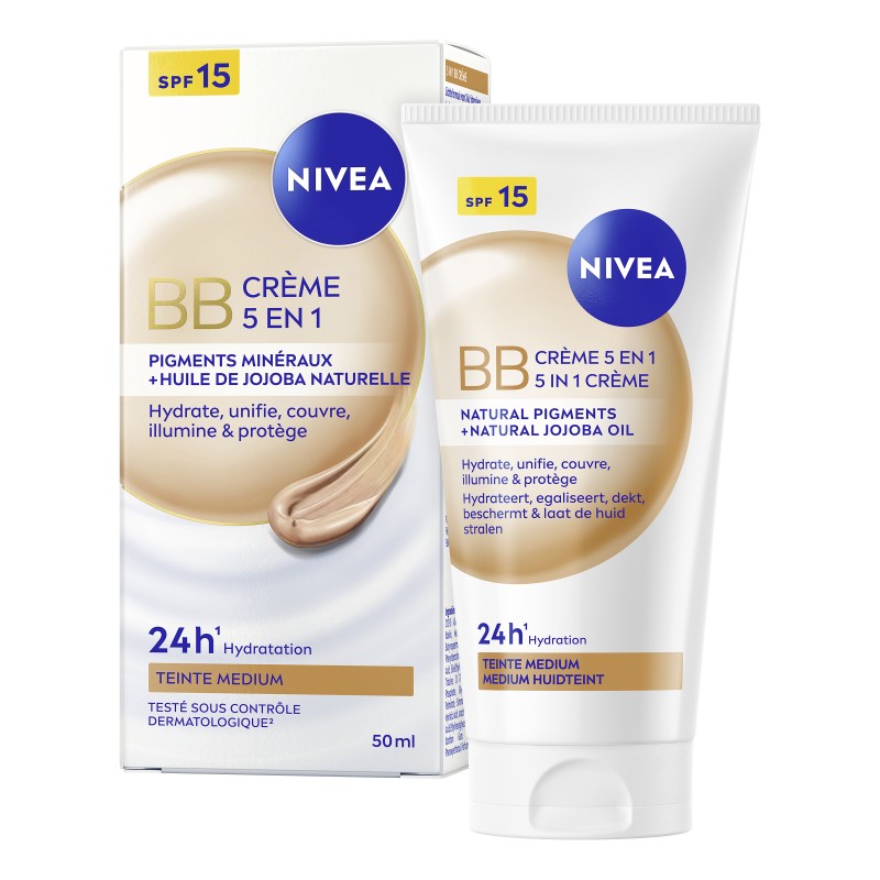 BB Crème visage teintée hydratante teinte médium FPS 15 NIVEA 50ml