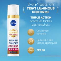 CC fluide crème visage anti-taches teinte Foncée FPS30 LUMINOUS630 NIVEA 40ml 2