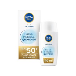 Crème protection solaire visage Fluide FPS 50+ Daily Invisible NIVEA SUN 40ml