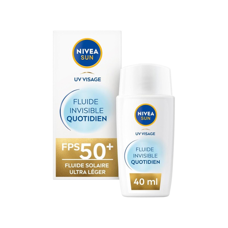 Crème protection solaire visage Fluide FPS 50+ Daily Invisible NIVEA SUN 40ml