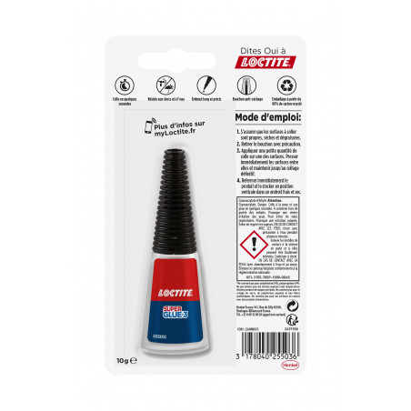 Loctite - Colles Cyanoacrylates Superglue-3 Précision Max Bouteille 10G Blister 12Uc