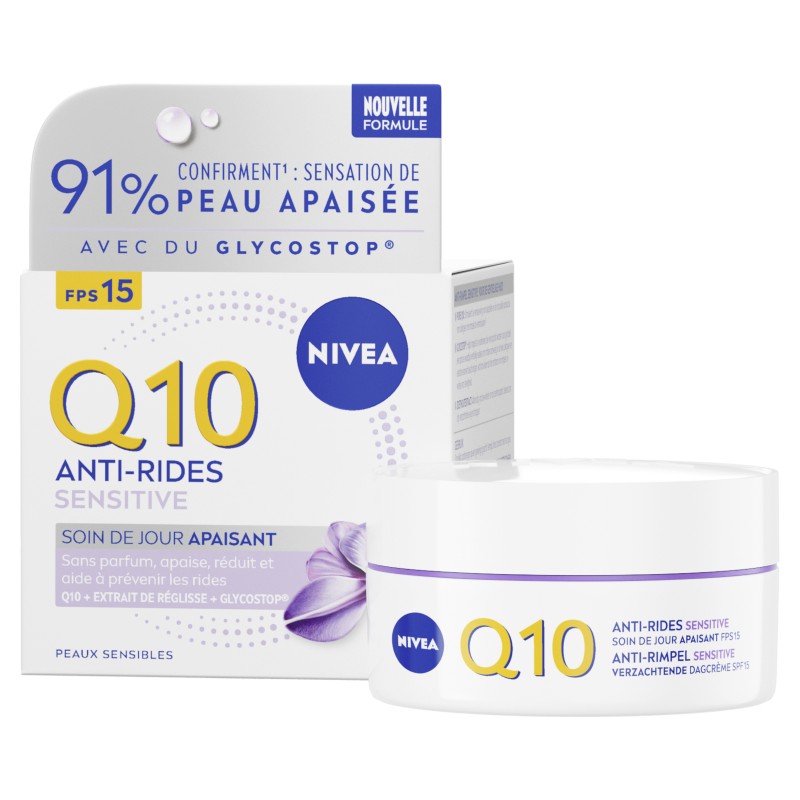 Crème visage jour Anti-Rides Q10 SENSITIVE FPS15 NIVEA 50ml
