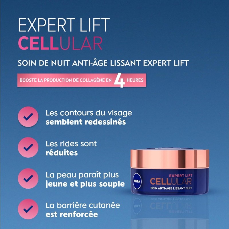 Crème anti-rides nuit NIVEA Elasticité Acide Hyaluronique Hyaluron Cellular Filler 50ml