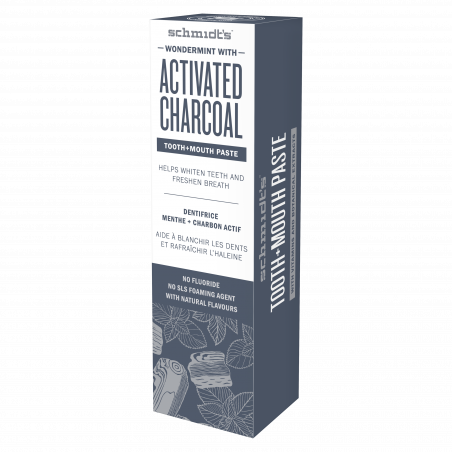 Schmidt's Dentifrice Vegan Charbon Actif & Wondermint 133g