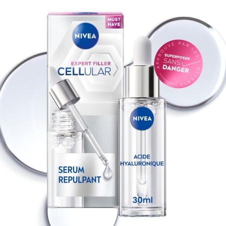 Sérum visage repulpant à l’acide Hyaluronique Cellular Expert Filler NIVEA 30ml