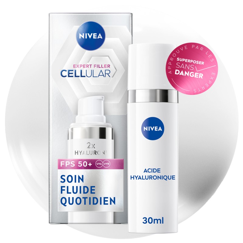 Soin visage Jour Fluide Anti-UV Quotidien FPS50+ Cellular Expert Filler NIVEA 30ml
