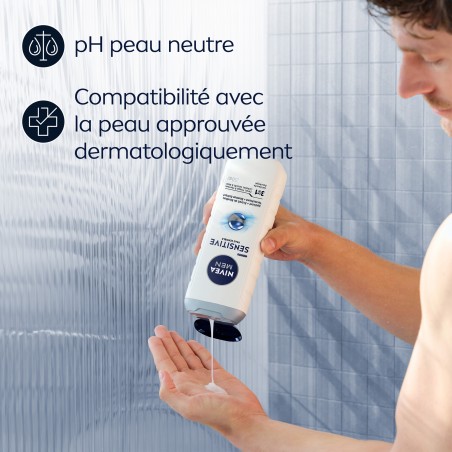 Gel douche 3en1 peau sensible NIVEA MEN Sensitive 500ml