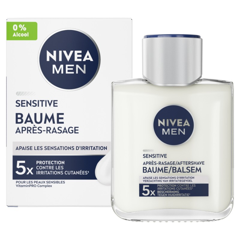 Baume Après-rasage Homme Peau Sensible 0% alcool NIVEA MEN 100ml