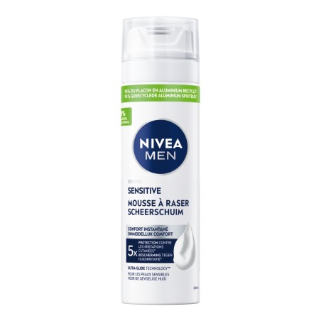 Mousse à raser Visage Homme Peau Sensible 0% alcool NIVEA MEN 200ml