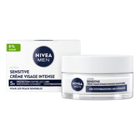 Crème Visage Homme Peau sensible 0% alcool NIVEA MEN 50ml