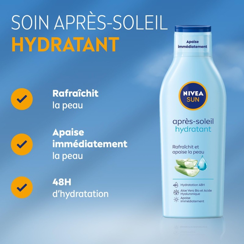 Lait Après-Soleil Hydratant NIVEA SUN à l'Aloe Vera Bio 200ml