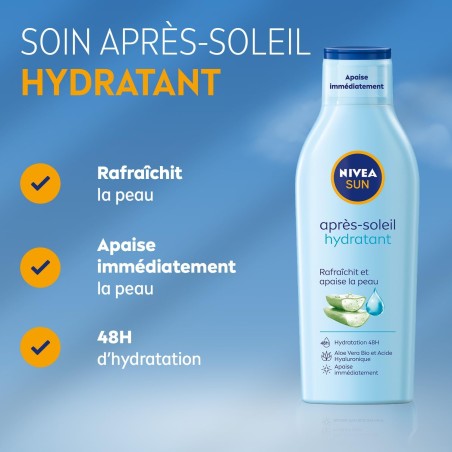Lait Après-Soleil Hydratant NIVEA SUN à l'Aloe Vera Bio 200ml