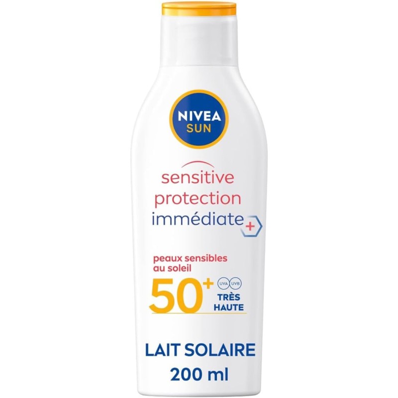 Crème protection solaire Lait FPS 50+ Sensitive NIVEA SUN 200ml