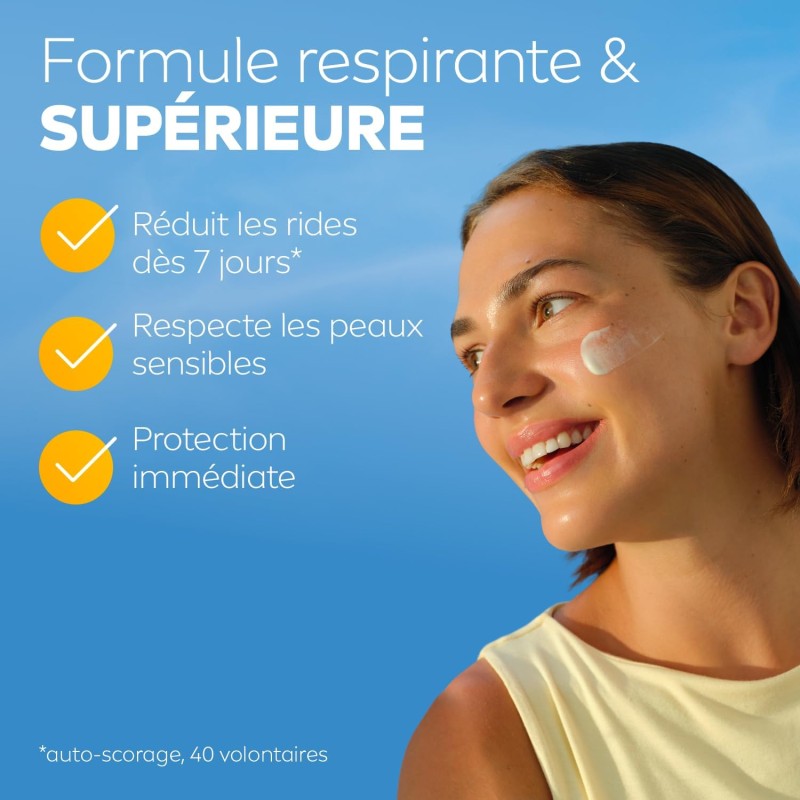 Crème visage solaire Anti-Âge Q10 SPF 50 NIVEA SUN 40ml